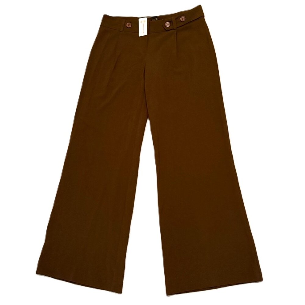 VINTAGE NWT Arden B Brown Wide Leg Y2K Stretch Dress Pants 10 Chocolate Brwn